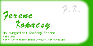 ferenc kopacsy business card